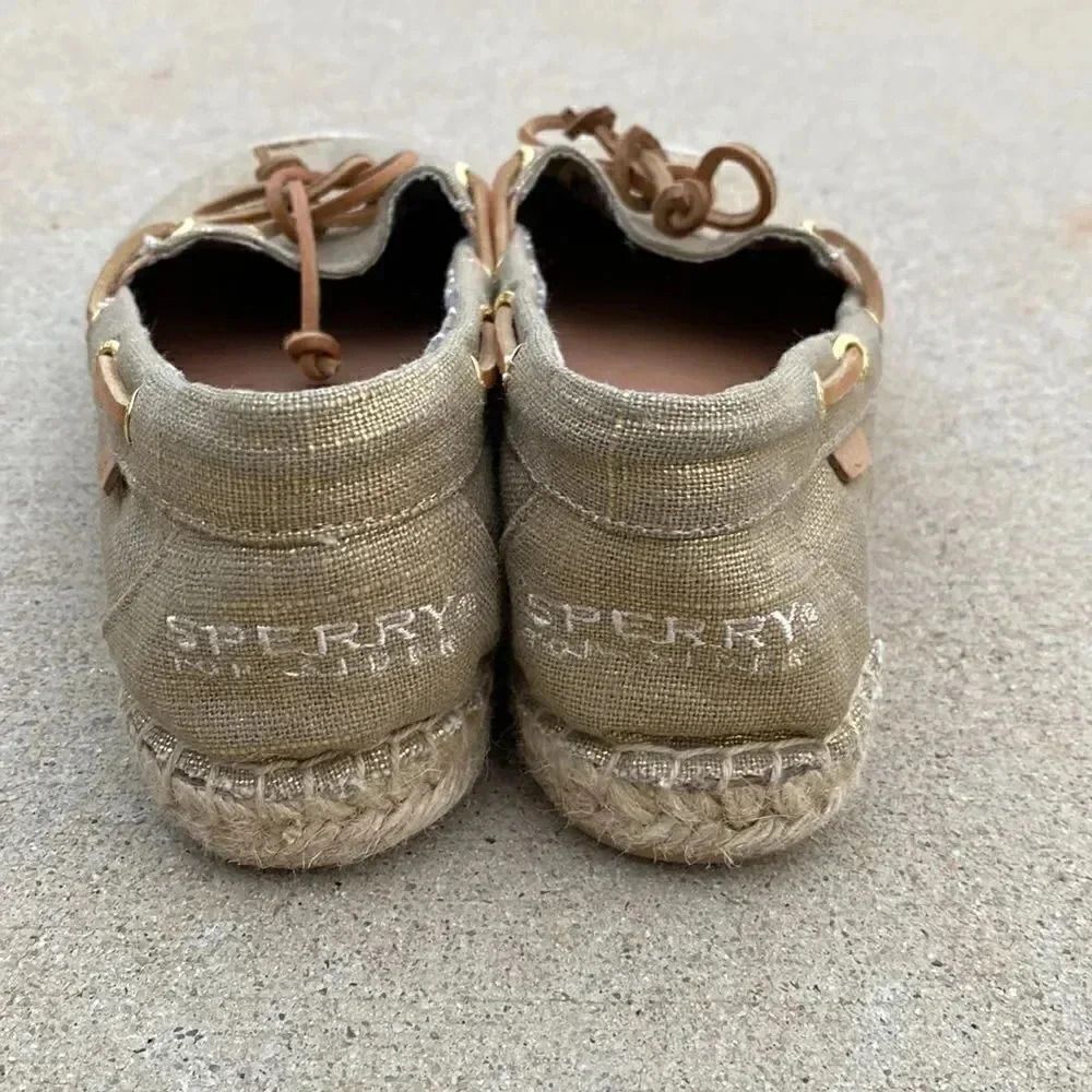 Sperry Topsider Gold Fabric Shoes - Picture 3 of 10